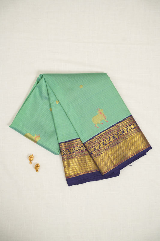 Mint Green Kora Silk Saree