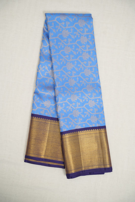 Sky Blue Kanjivaram Silk Saree