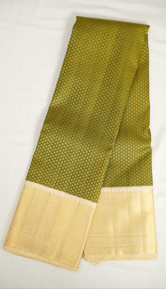 Olive Green Silk Saree