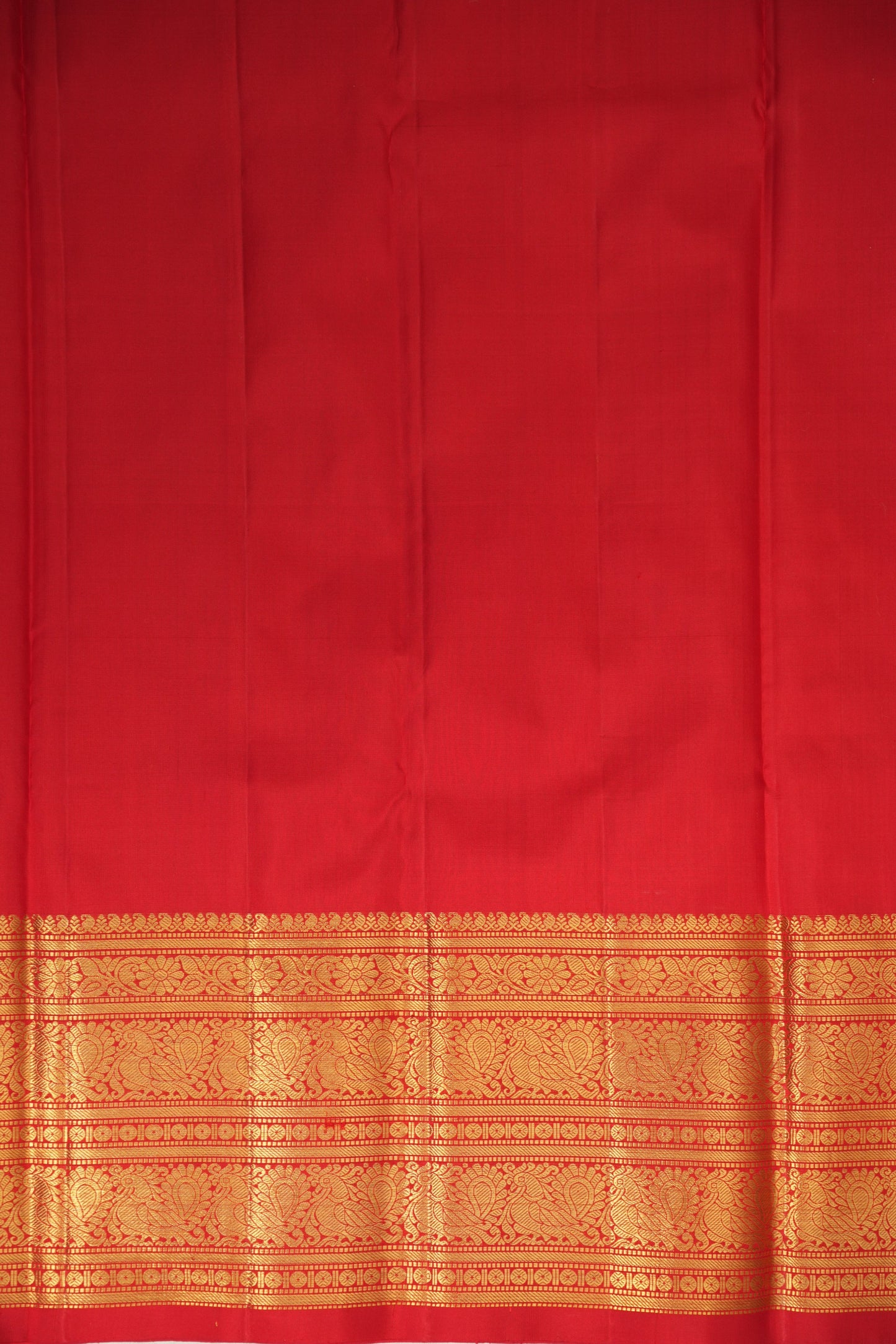 Checked Yellow and Red Silk Saree