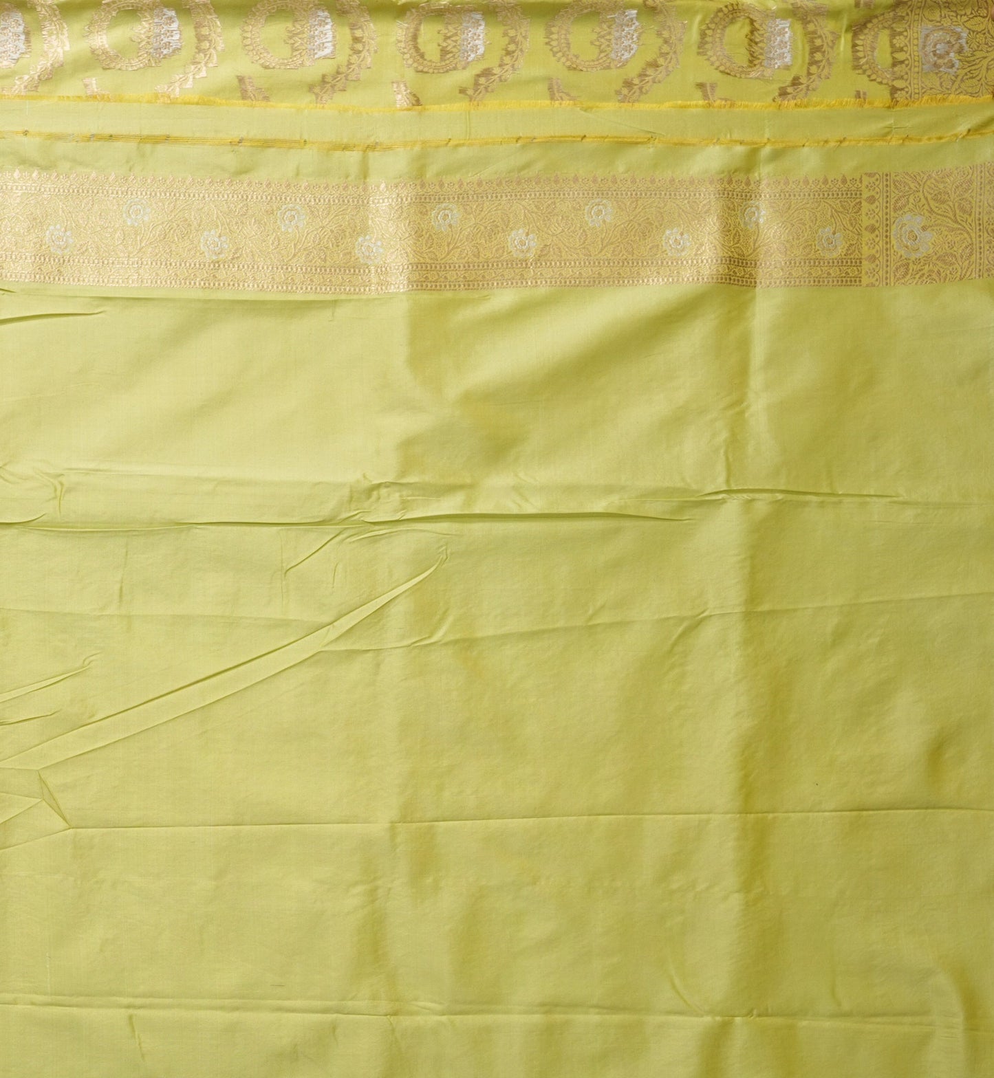 Lime Green Banarasi Silk Saree