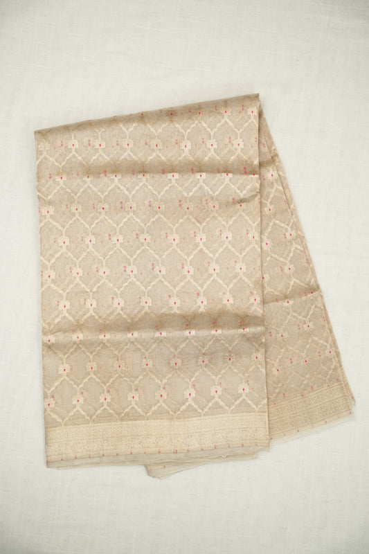 Ivory Tissue Banarasi Silk Saree