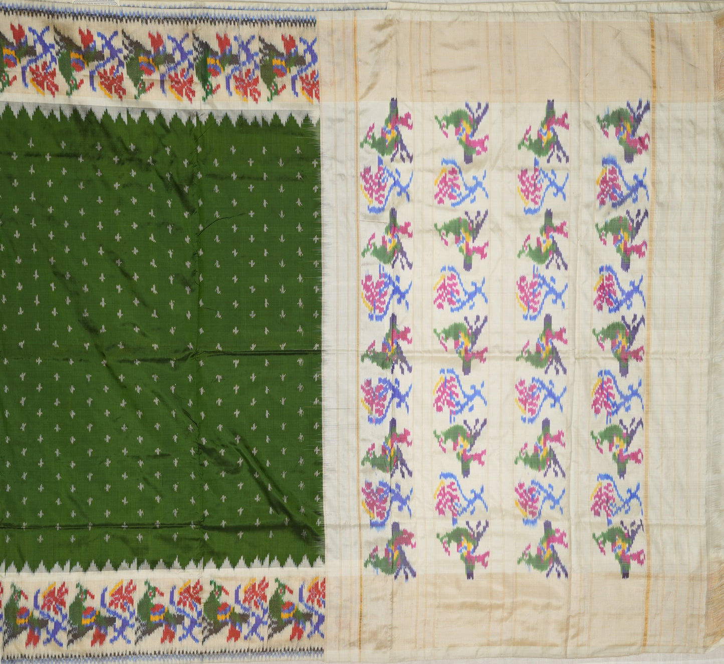 Green Ikat Silk Saree