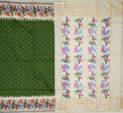 Green Ikat Silk Saree