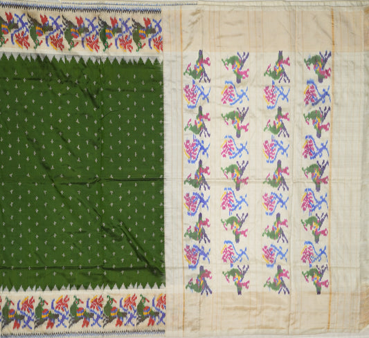 Green Ikat Silk Saree