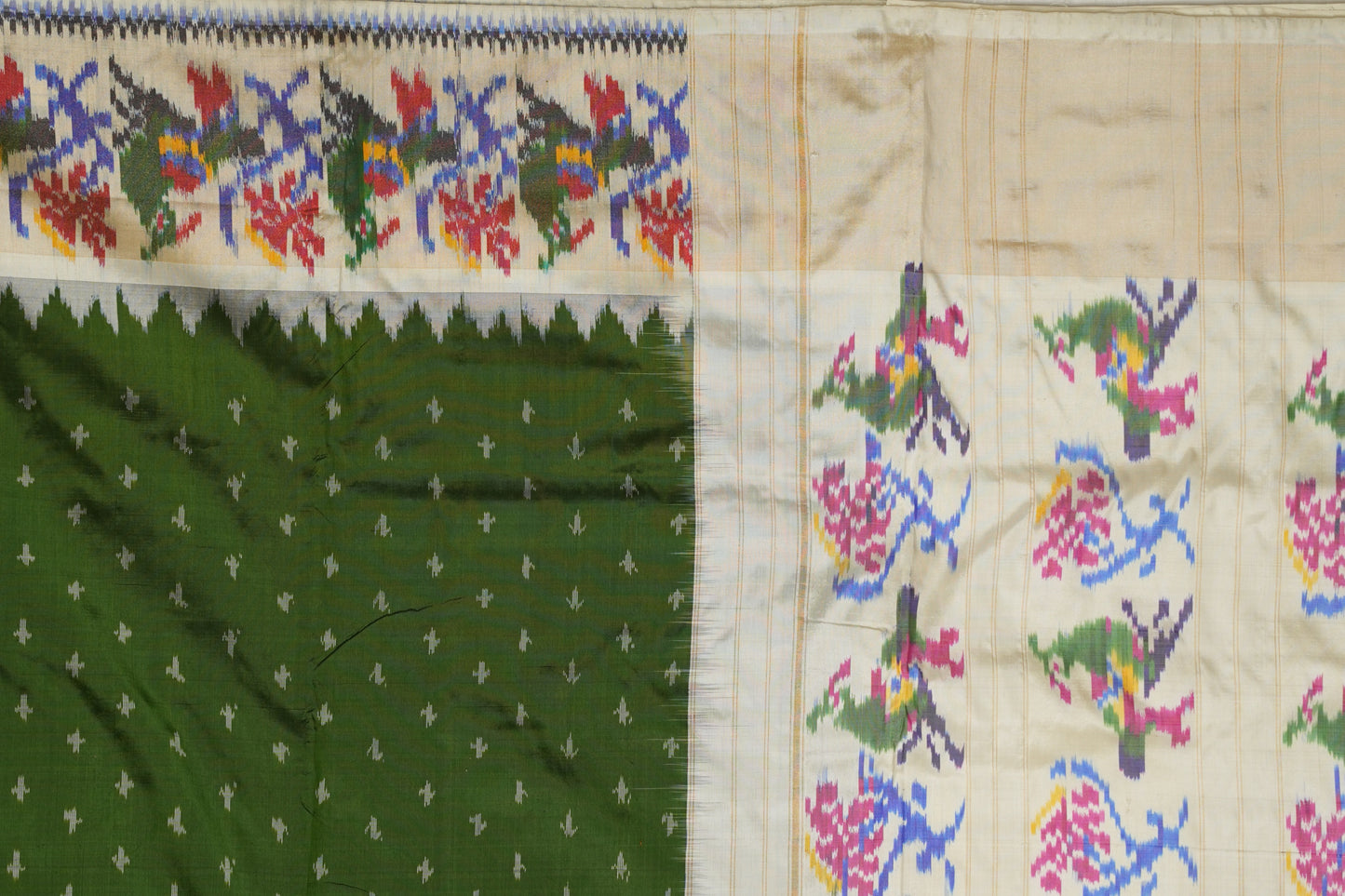 Green Ikat Silk Saree