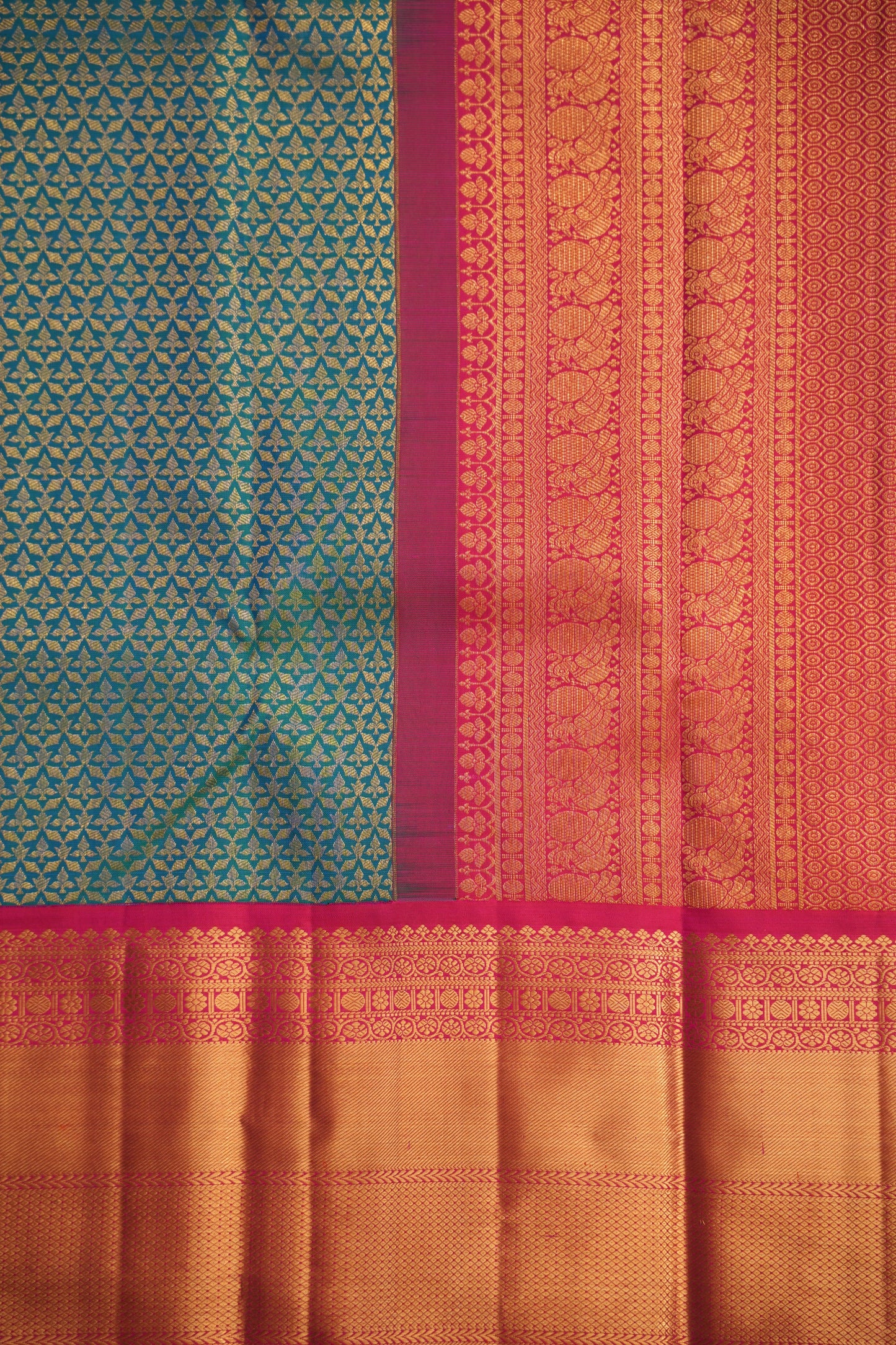 Teal Green Silk Saree