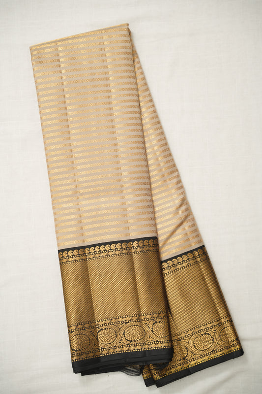 Beige Silk Saree