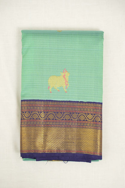 Mint Green Kora Silk Saree