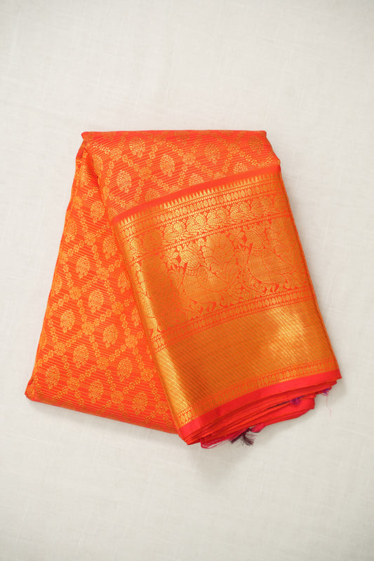 Orange Kanjivaram Silk Saree