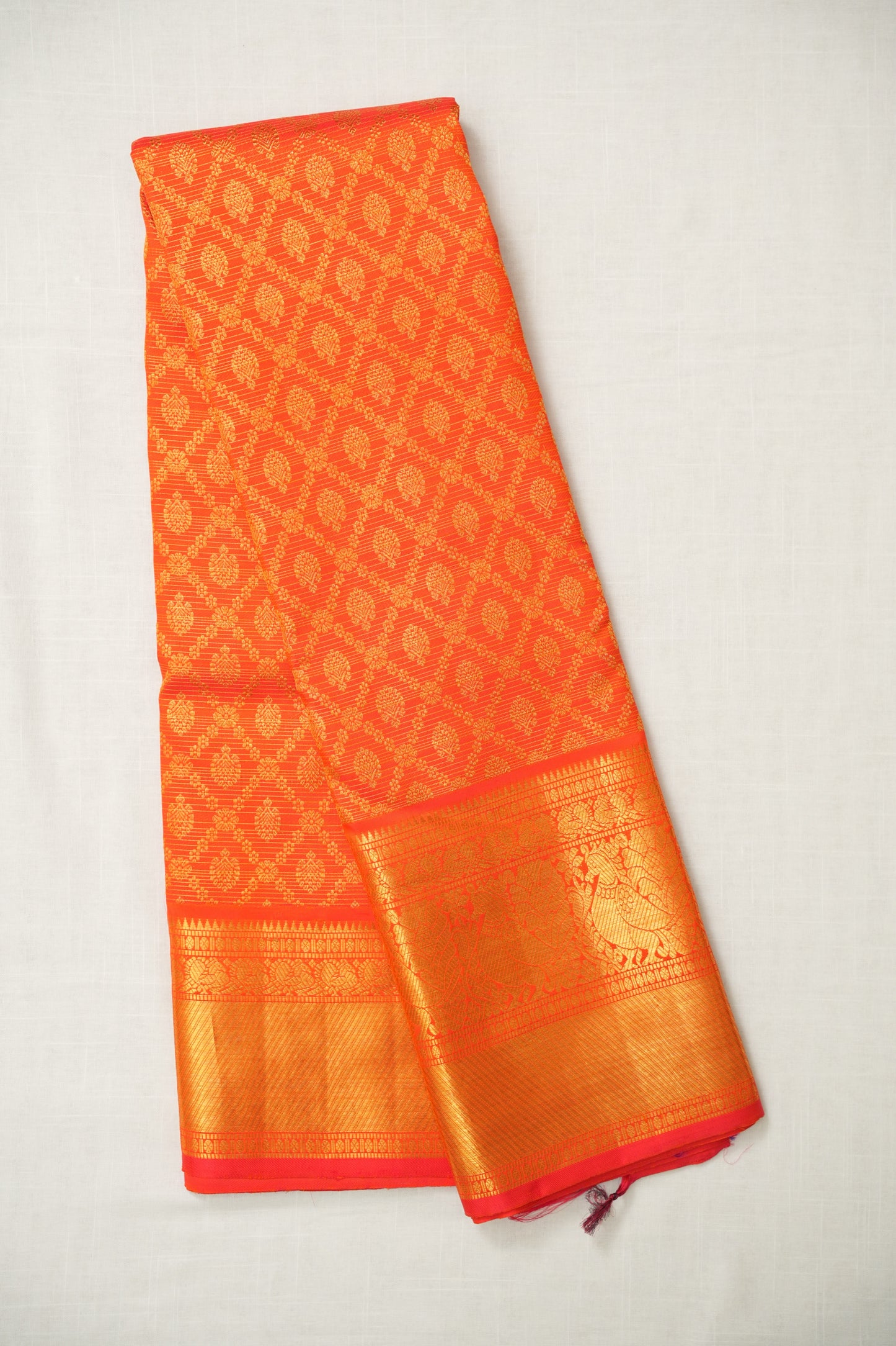 Orange Kanjivaram Silk Saree