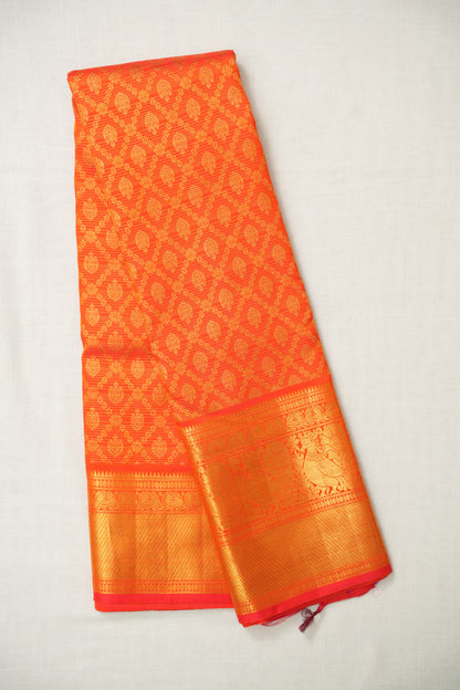Orange Kanjivaram Silk Saree