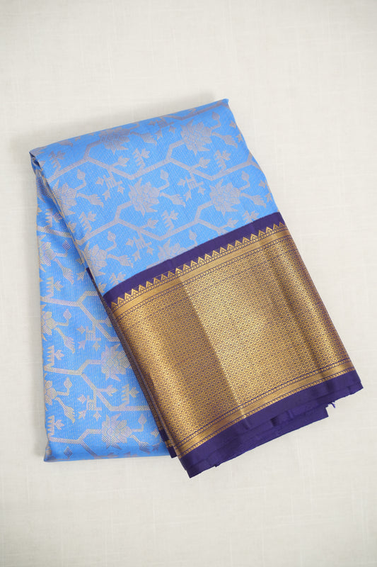 Sky Blue Kanjivaram Silk Saree