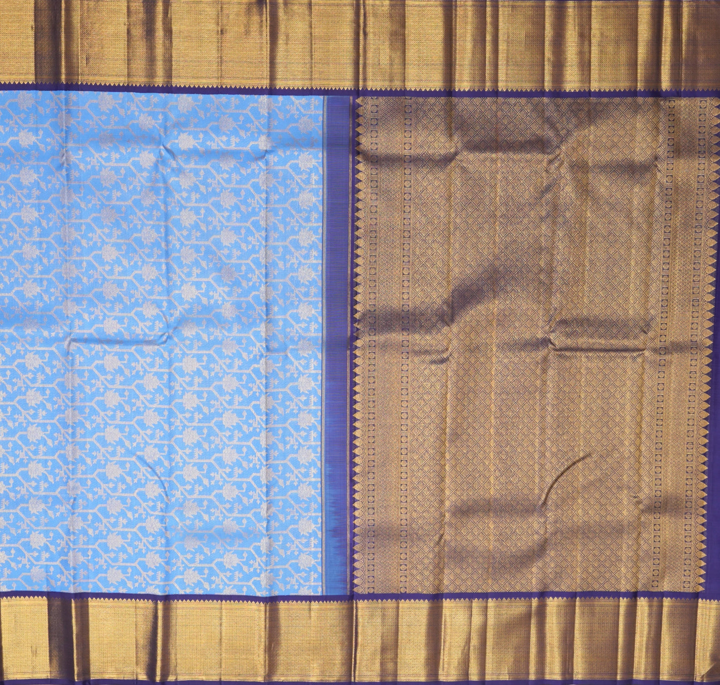 Sky Blue Kanjivaram Silk Saree