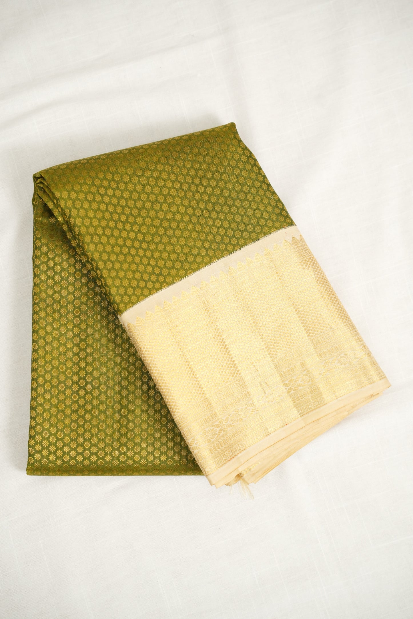 Olive Green Silk Saree