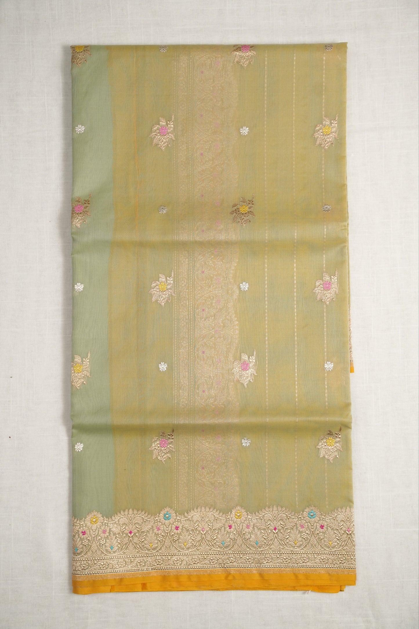 Pastel Green Organza Silk Saree