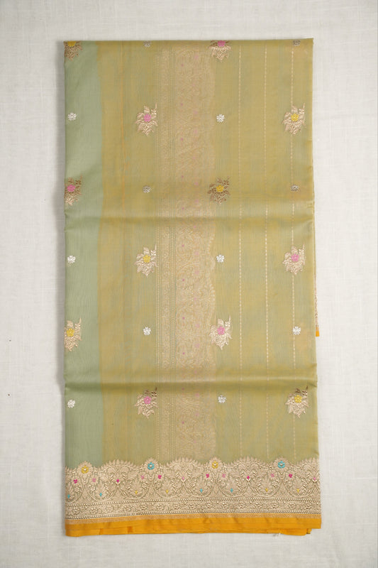 Pastel Green Organza Silk Saree