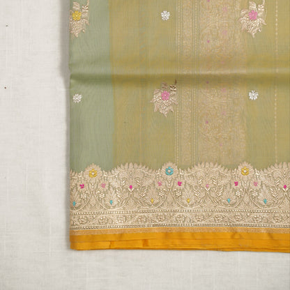Pastel Green Organza Silk Saree