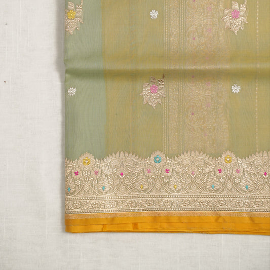 Pastel Green Organza Silk Saree
