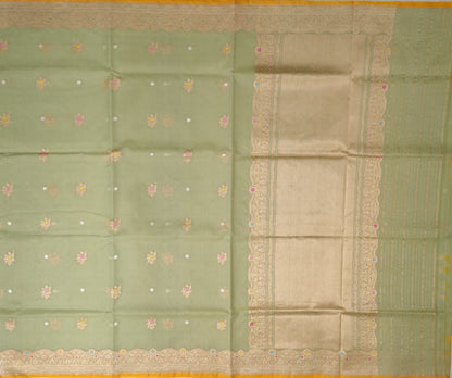 Pastel Green Organza Silk Saree
