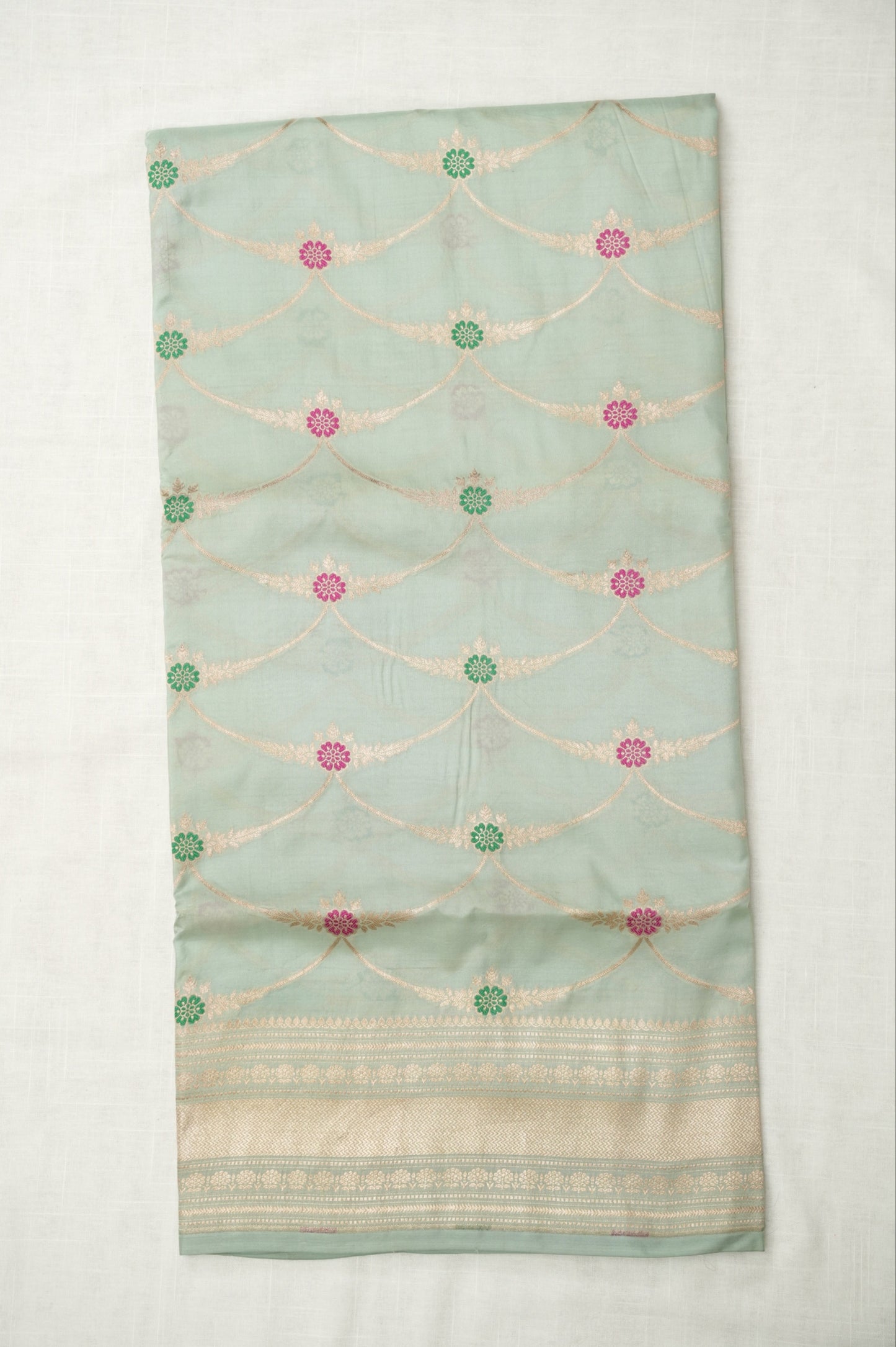 Mint Blue Banarasi Silk Saree