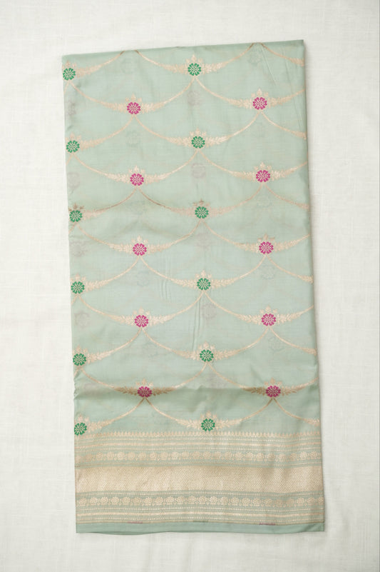 Mint Blue Banarasi Silk Saree