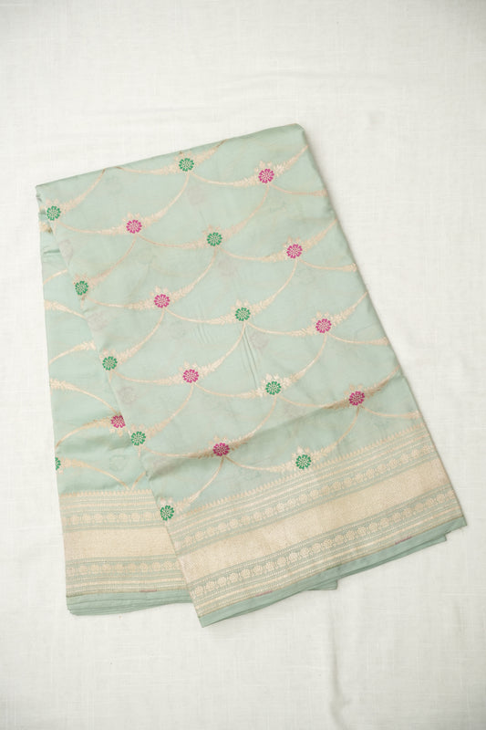 Mint Blue Banarasi Silk Saree