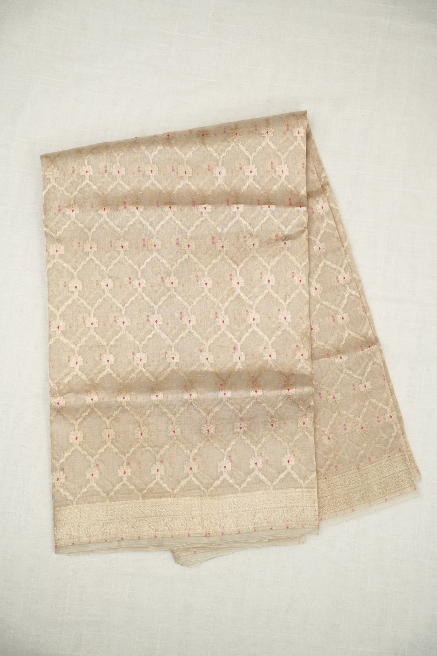 Ivory Tissue Banarasi Silk Saree