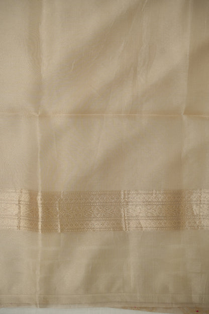 Ivory Tissue Banarasi Silk Saree